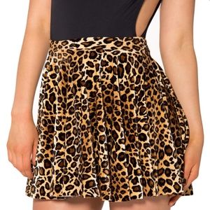BlackMilk Velvet Leopard Cheerleader Skirt Size M